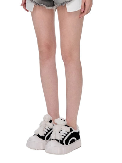 Teddy Fleece Platform Sneakers