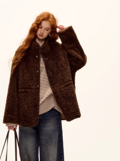 Reversible Faux Suede Shearling Jacket