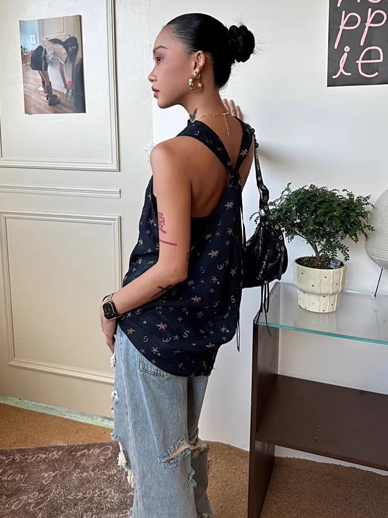 Relaxed Sleeveless Mid-Length Tank Top