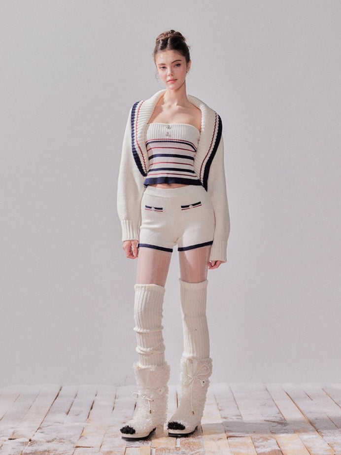 London Stroll Striped Knit Cardigan &amp; Pants Set