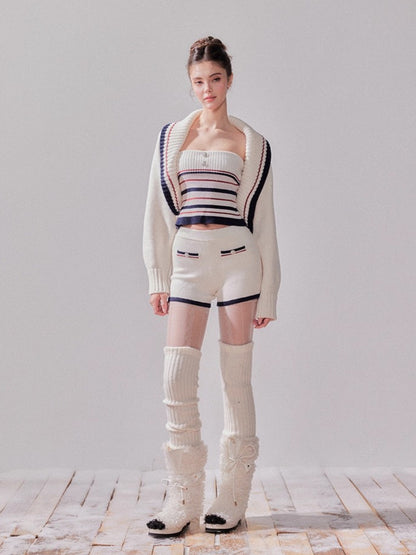 London Stroll Striped Knit Cardigan &amp; Pants Set