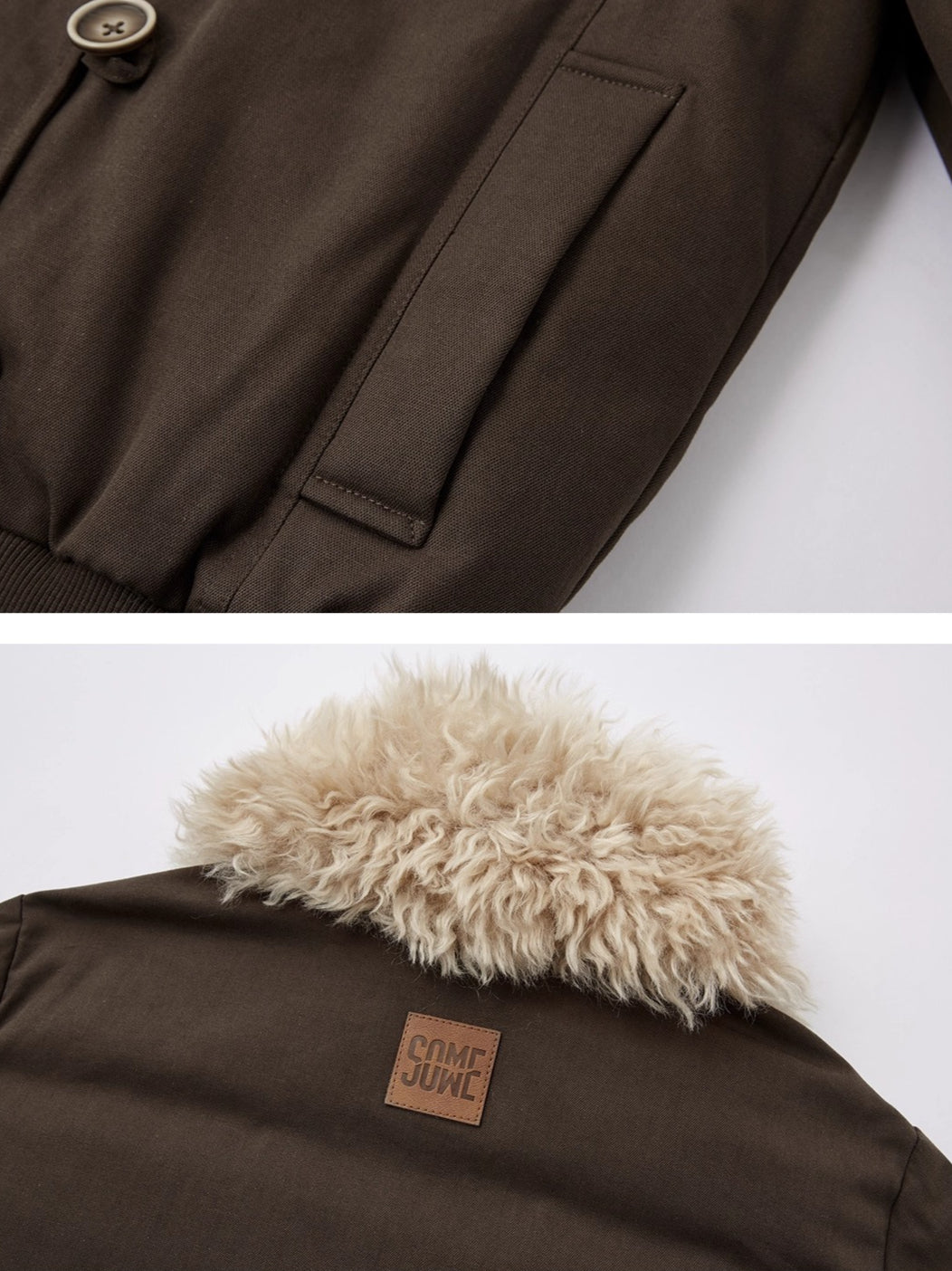 Detachable Fur-Collar Fitted Down Jacket