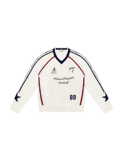 American Sports Bow Embroidered Sweater