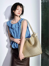 Large Woven Hobo Tote Shoulder Bag ECODAY