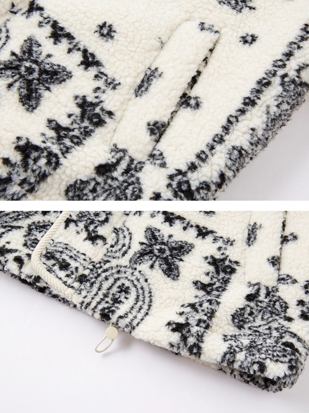 Jacquard Fleece Hooded Casual Jacket