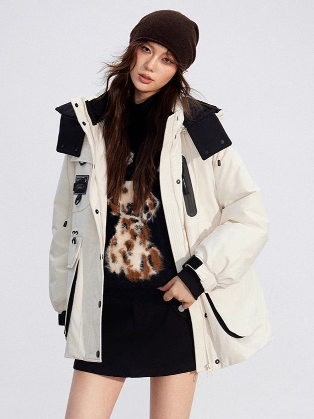 Colorblock Down Parka Jacket