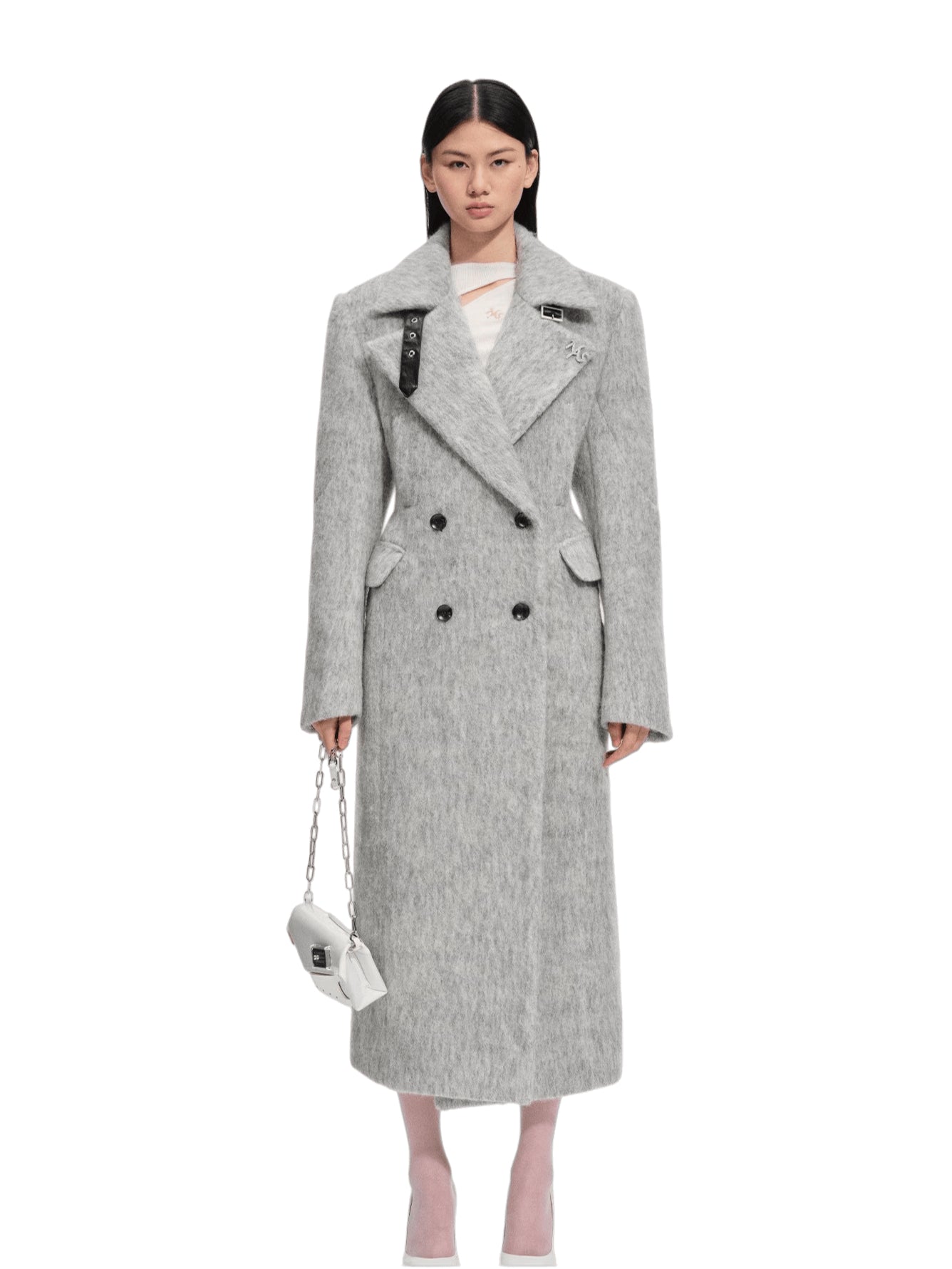 Classic Sculpted Long-Pile Wool Coat