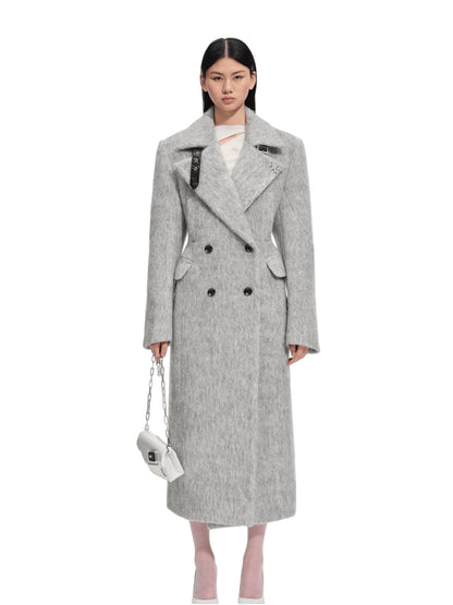 Classic Sculpted Long-Pile Wool Coat