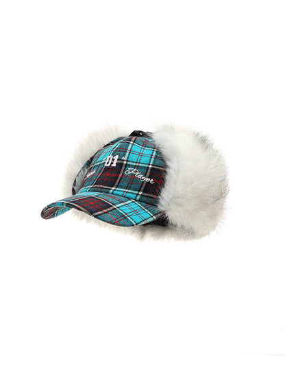 Embroidered Fur Baseball Cap