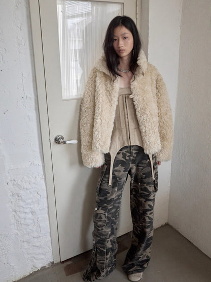Shearling Reversible Suede Short Jacket