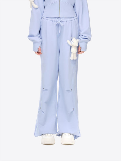 Panel-Structured Wide-Leg Lounge Pants