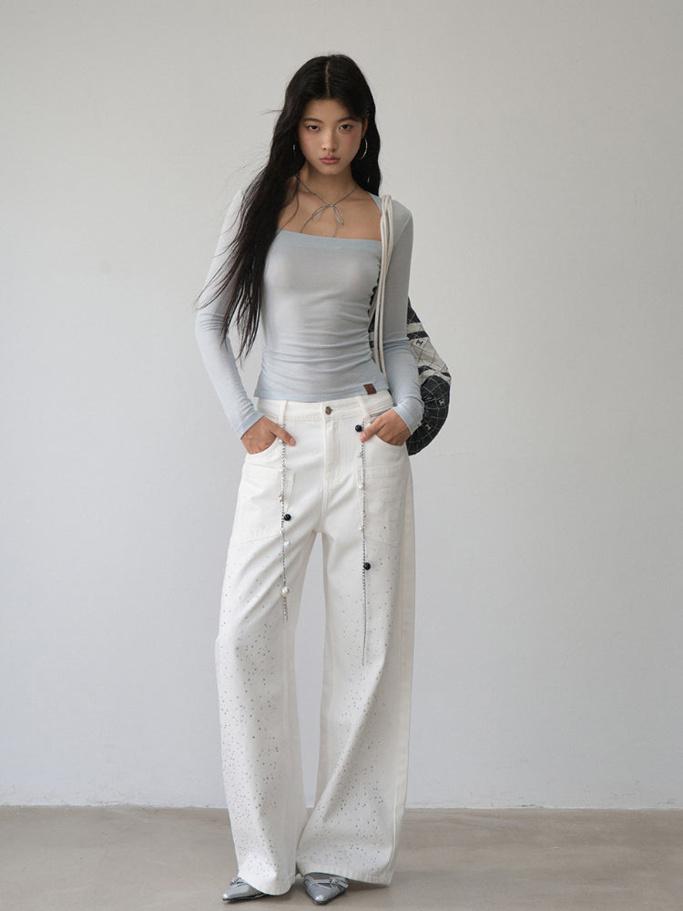 One-Shoulder Strapless Long-Sleeve Blouse - CHINASQUAD