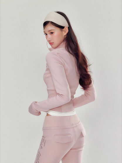 Pink Luxe Yoga Tracksuit Set