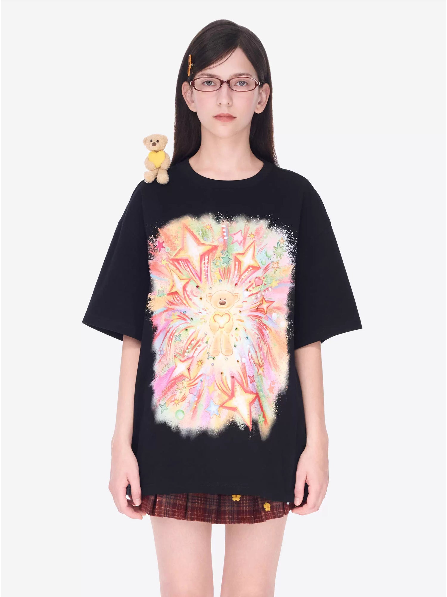 Luminous Heart Graphic Oversized T-Shirt
