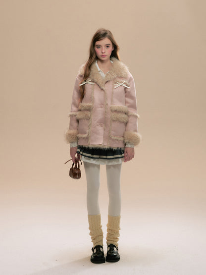 Pink Cedar Faux Fur Coat