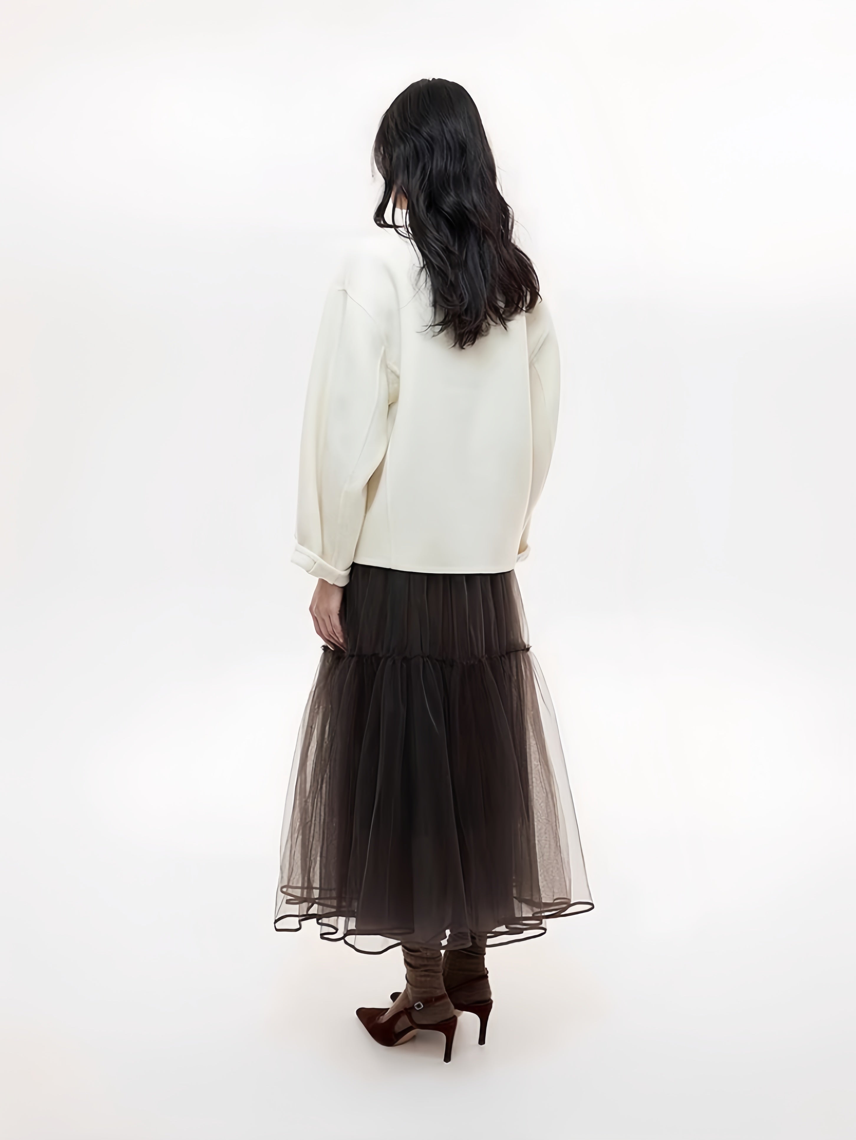 Wool-Blend Cropped Coat