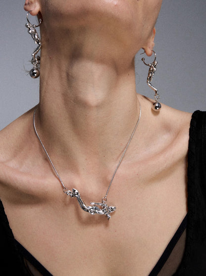 Silver Serpent Reshaped Romance Vintage Chain Necklace