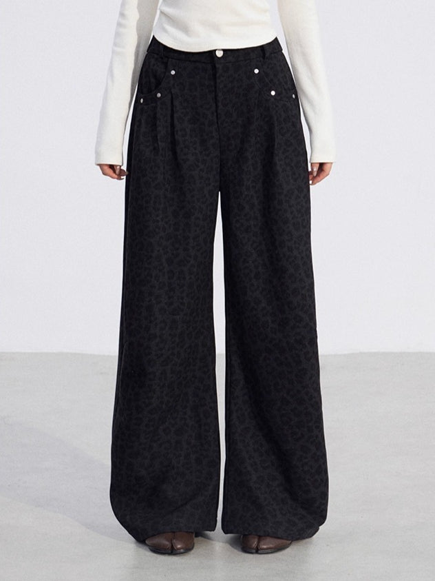 Wool-Blend Wide-Leg Trousers