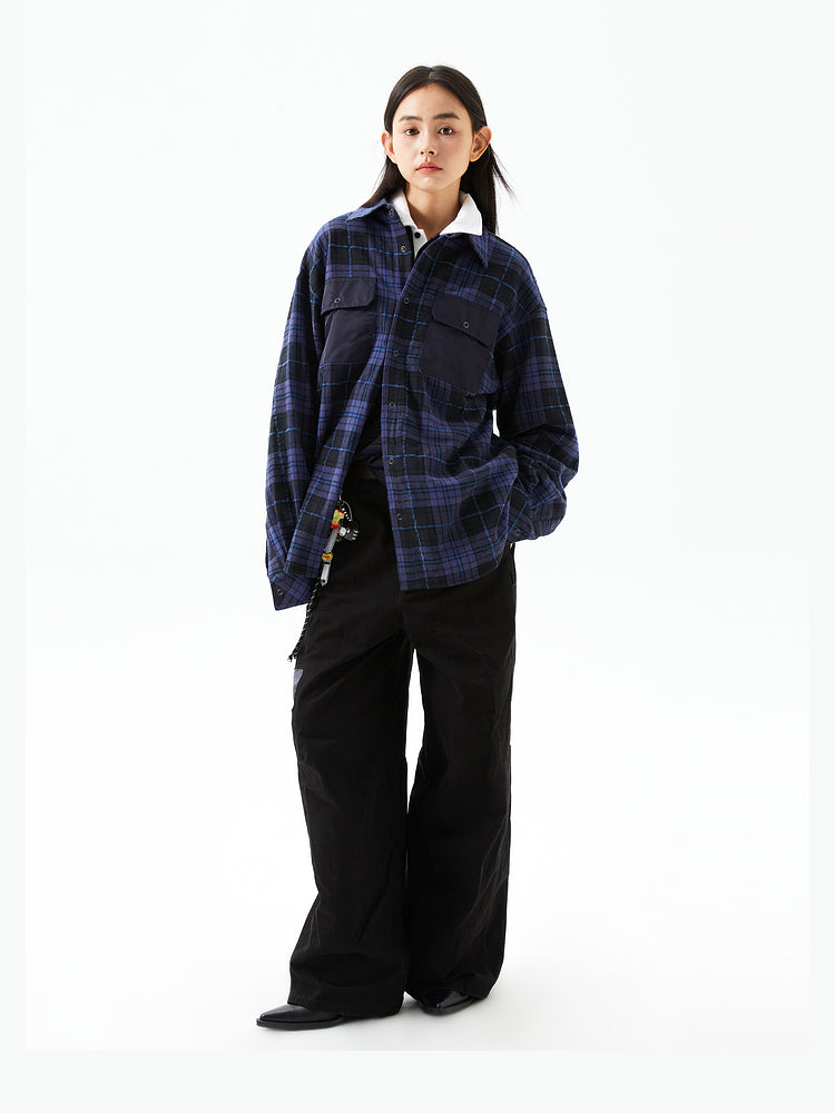 Black &amp; Green Relaxed Straight-Leg Pants