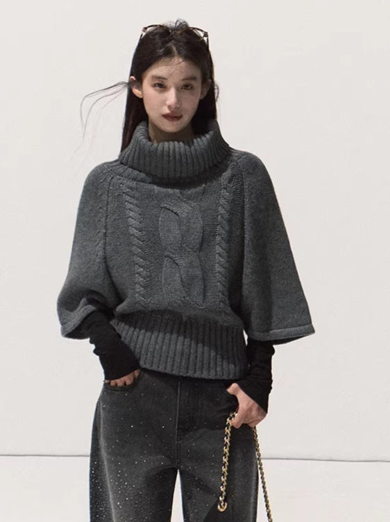 Vintage Cable-Knit Turtleneck Sweater