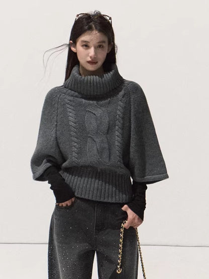 Vintage Cable-Knit Turtleneck Sweater