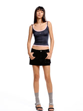 Asymmetrical Low - Rise Straight - Cut Denim Mini Skirt - CHINASQUAD