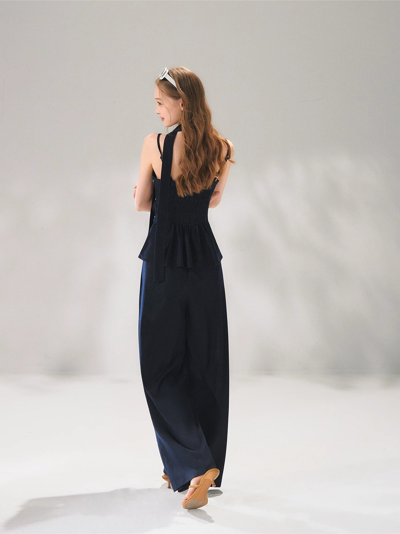 Denim-Inspired Camisole &amp; Wide-Leg Pants Set