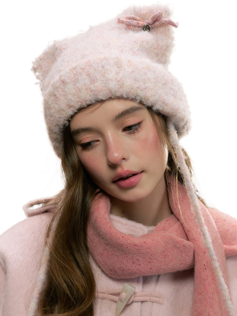 Pink Cat Ear Knit Hat