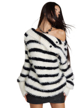 Wool Patchwork Asymmetrical Shoulder Pullover Sweater - CHINASQUAD