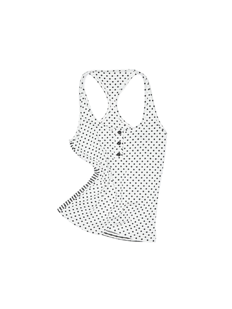 Polka Dot Stripe Double-Sided Tank Top - CHINASQUAD