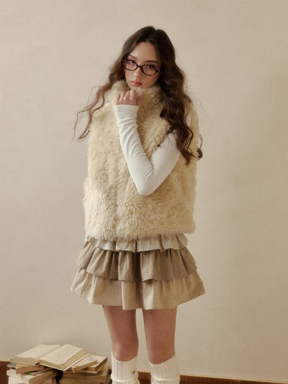 Reversible Vintage Faux-Fur Vest