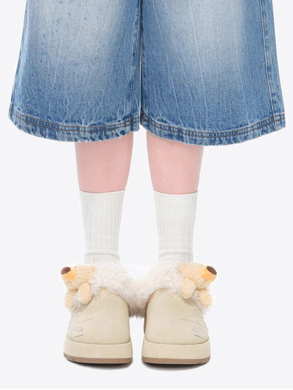 Plush Lined Platform Mule Snow Boots