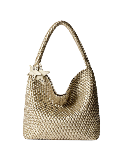 Large Woven Hobo Tote Shoulder Bag ECODAY