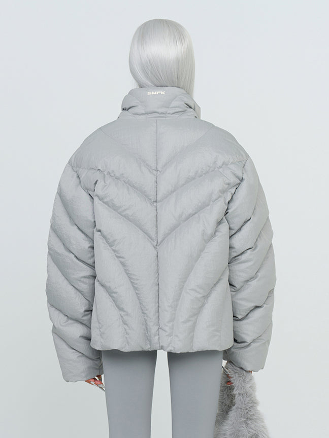 Black &amp; Silver Hurricane Oversized Down Jacket