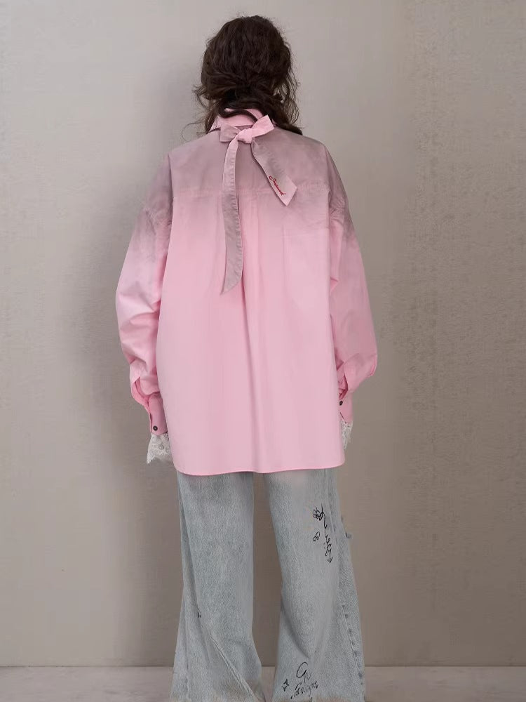 Graffiti Spray-Wash Wide-Leg Denim Jeans