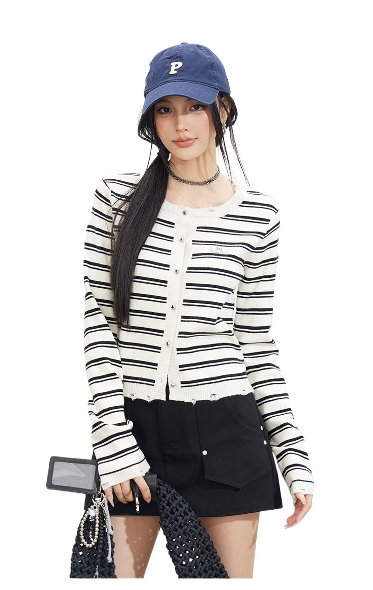 Striped Knit Cardigan