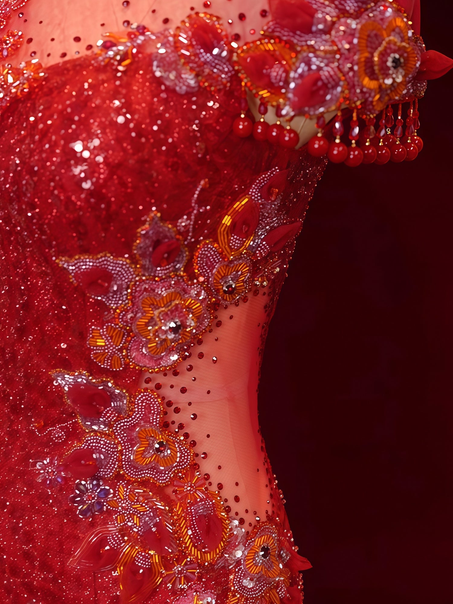 Scarlet Illusion Embroidered Sequin Mini Dress
