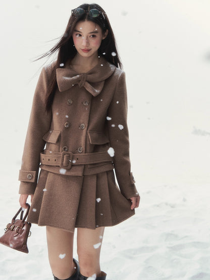 Vintage Double-Breasted Chestnut-Warm Jacket