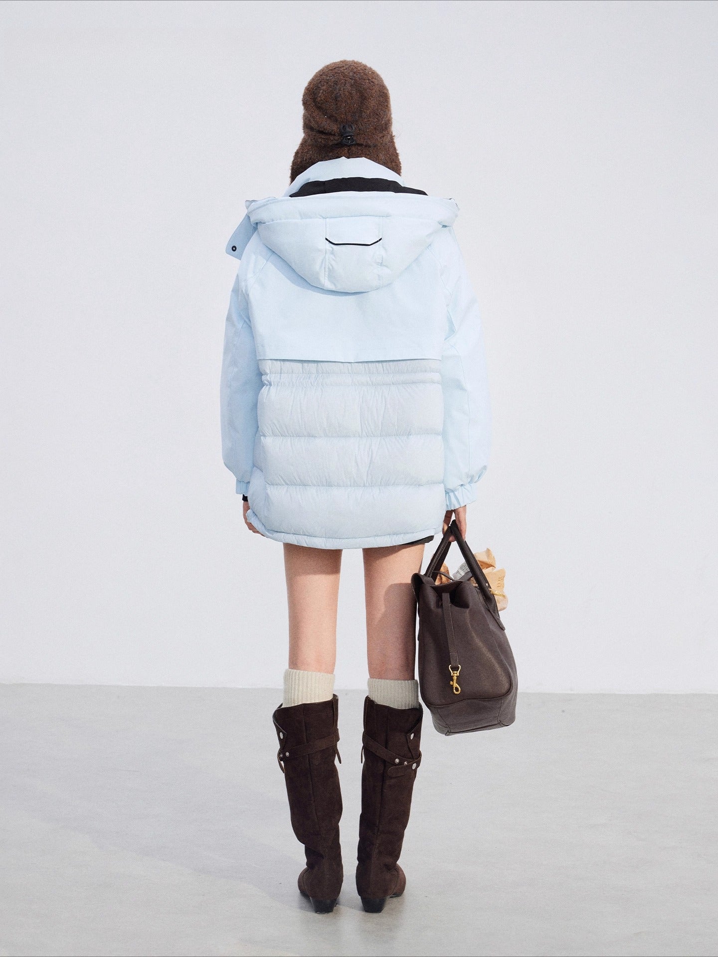 Colorblock Down Parka Jacket