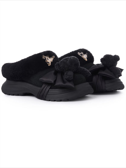 Teddy Plush Platform Winter Mule Slippers