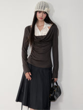 Dark Grey Tie-Waist Pleated Midi Skirt - CHINASQUAD