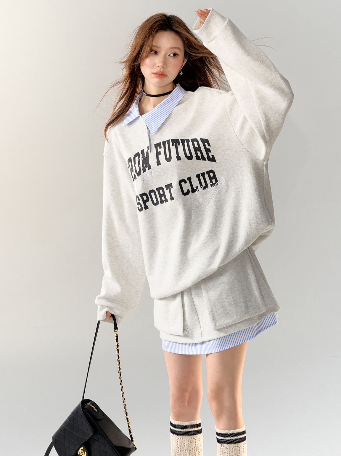 American College Style Sports Sweatshirt