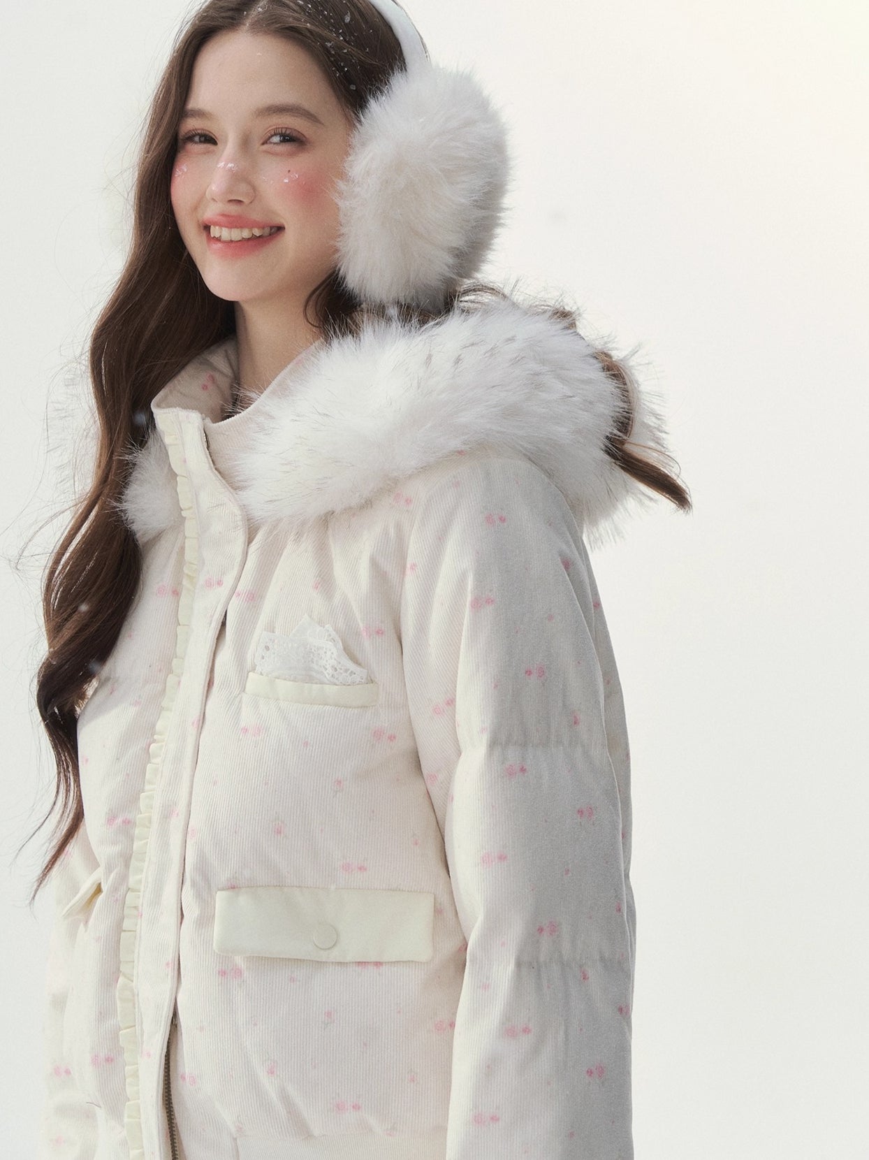 White Fur-Collar Duck Down Jacket