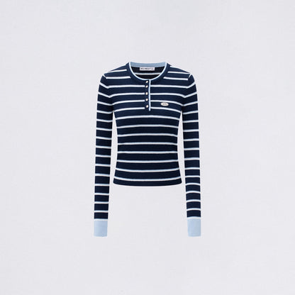 Contrast Striped Wool-Blend Knit Turtleneck