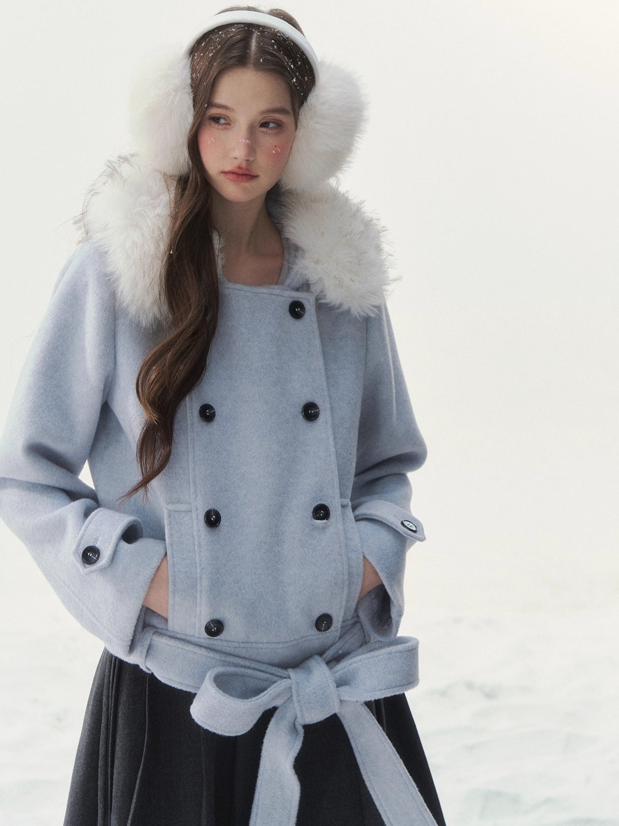 Vintage Double-Breasted Wool-Blend Jacket