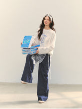 Plaid Color-block Waist Spliced Straight Pants - CHINASQUAD