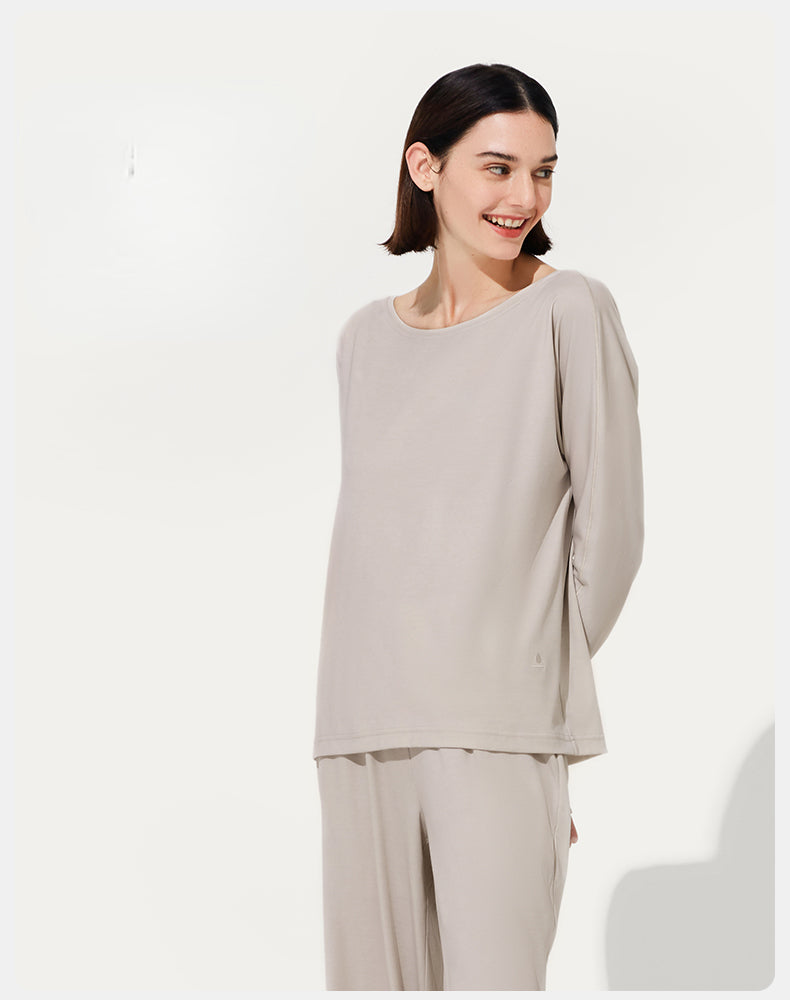 Round-neck Loose Wide-leg Pajama Set