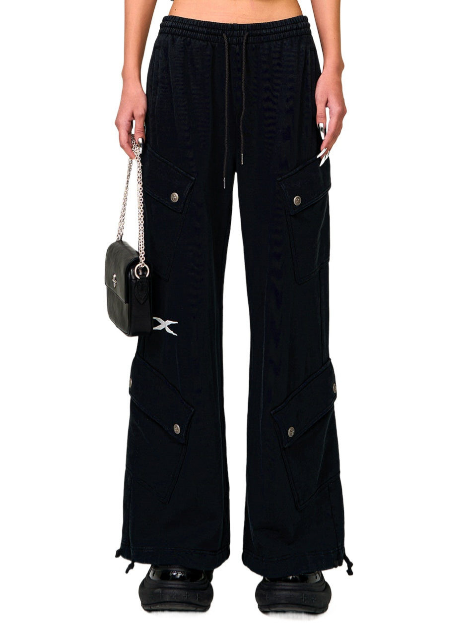 Black Enhanced Wide-Leg Pant