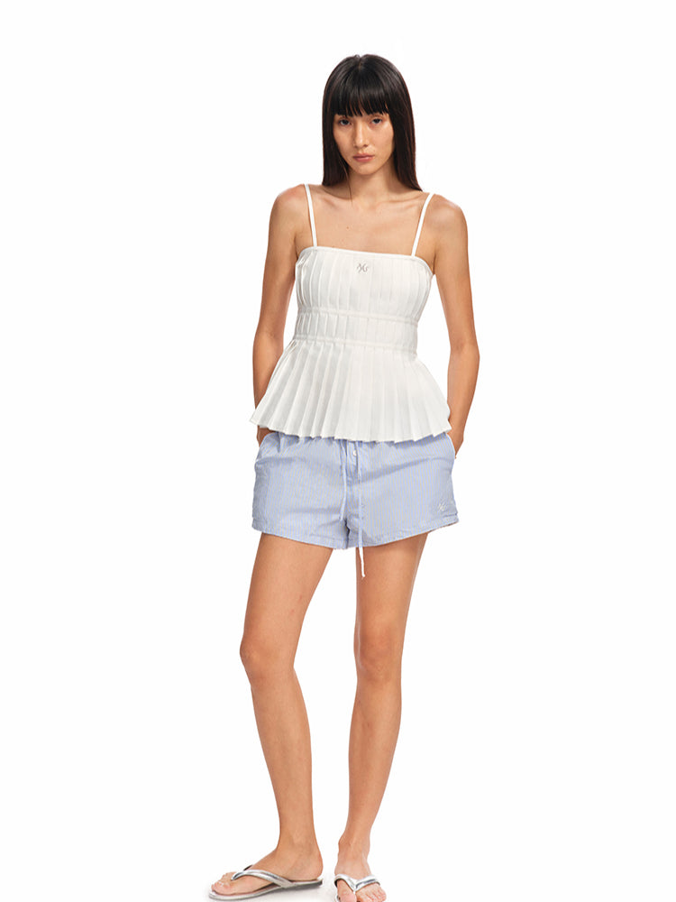 Off-The-Shoulder Backless Waist-Cinching Vest Sling - CHINASQUAD