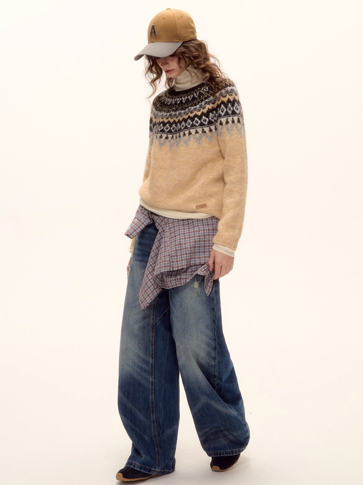 Wool-Blend Fair Isle Knit Sweater